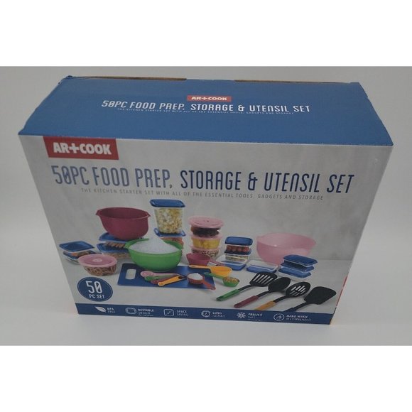 Art and Cook 50pc Food Prep Storage Utensil Kitchen Starter Set - Picture 1 of 8